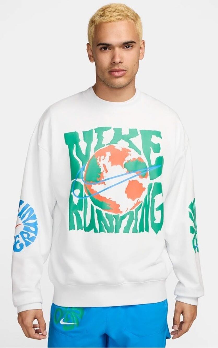 Nike Run Crew Sweatshirt Pullover Fleece Running HF0333-121 Green Men's Size S